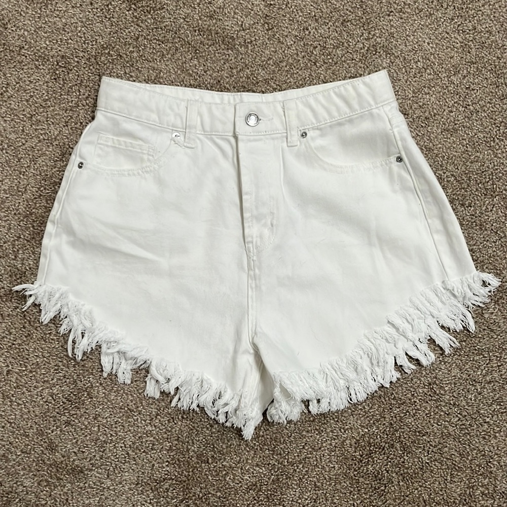 Wild Fable Distressed White Shorts